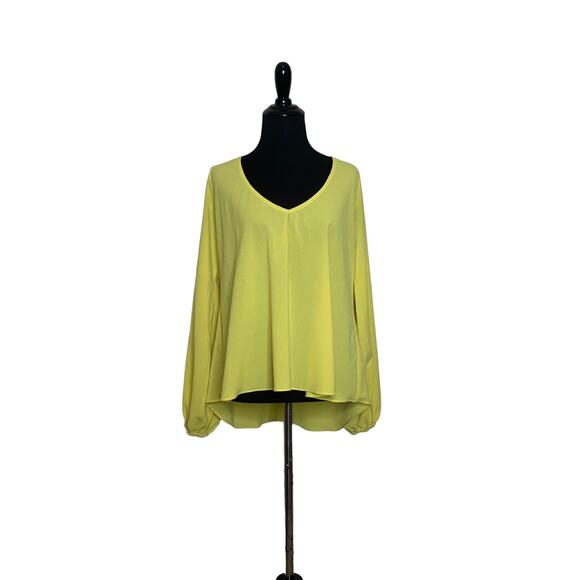 Lovers + Friends lime yellow long sleeves v neck tunic top size M - Picture 8 of 12